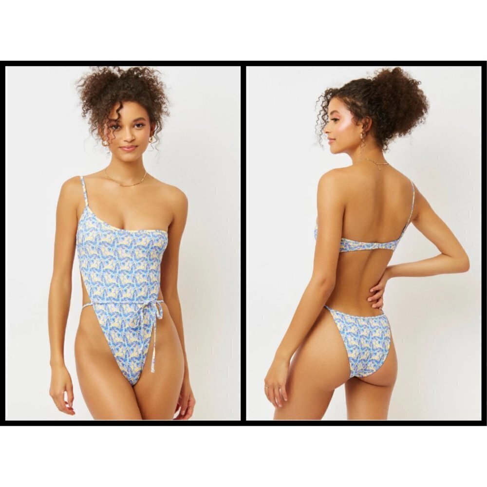 💕FRANKIE'S BIKINIS💕 Evangeline One Piece Swimsuit ~ Monarch Butterflies L NWT